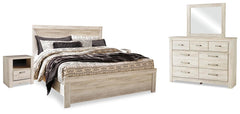 Bellaby King Panel Bed, Dresser, Mirror & 2 Nightstands Whitewash