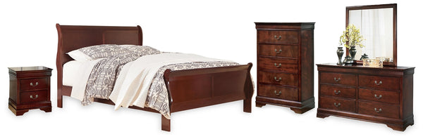 Alisdair California King Sleigh Bed, Dresser, Mirror, Chest & Nightstand