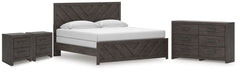 Prendonea King Panel Bed, Dresser & 2 Nightstands