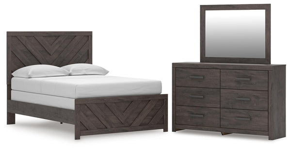 Prendonea Full Panel Bed, Dresser & Mirror