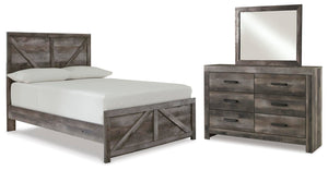 Wynnlow Full Crossbuck Panel Bed, Dresser & Mirror