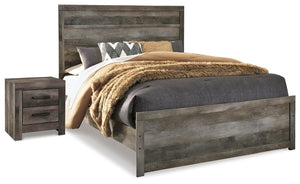 Wynnlow Queen Panel Bed & Nightstand Gray