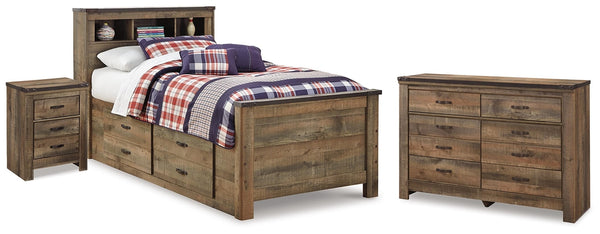 Trinell Twin Bookcase Storage Bed, Dresser & Nightstand