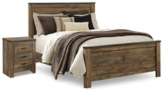 Trinell Queen Panel Bed & Nightstand Brown
