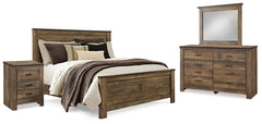 Trinell Queen Panel Bed, Dresser, Mirror & Nightstand Brown