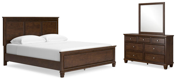 Danabrin California King Panel Bed, Dresser & Mirror Brown