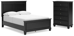 Lanolee Full Panel Bed & Chest Black