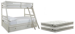 Robbinsdale Twin over Full with Storage & Mattresses Antique White