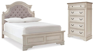 Realyn Full Panel Bed & Chest Two-tone