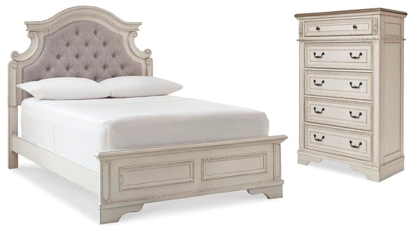 Realyn Full Panel Bed & Chest Two-tone