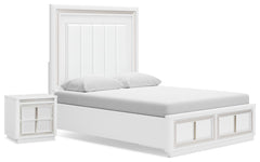 Chalanna Queen Panel Storage Bed & Nightstand White