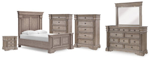 Blairhurst Queen Panel Bed, Dresser, Mirror, 2 Chests & Nightstand