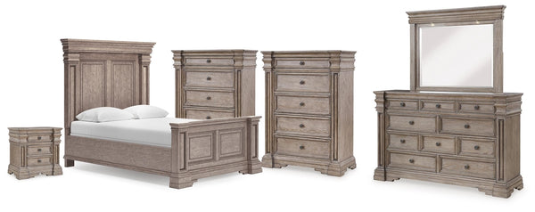 Blairhurst Queen Panel Bed, Dresser, Mirror, 2 Chests & Nightstand