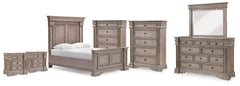 Blairhurst Queen Panel Bed. Dresser, Mirror, 2 Chests & 2 Nightstands