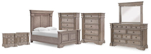 Blairhurst Queen Panel Bed. Dresser, Mirror, 2 Chests & 2 Nightstands