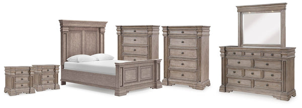 Blairhurst Queen Panel Bed. Dresser, Mirror, 2 Chests & 2 Nightstands