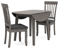 Shullden Dining Table & 2 Chairs Gray