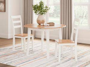 Gesthaven Dining Table & 2 Chairs Natural/White