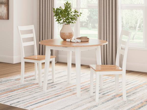 Gesthaven Dining Table & 2 Chairs Natural/White