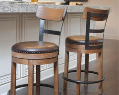Pinnadel Counter-Height Barstool Grayish Brown