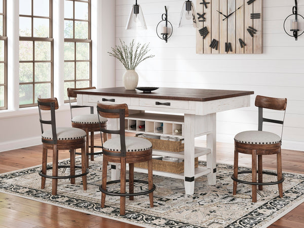 Valebeck Counter-Height Dining Table & 4 Barstools Multi