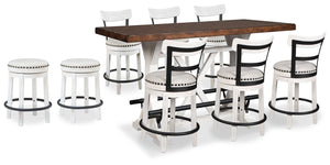 Valebeck Counter-Height Dining Table & 8 Barstools Multi