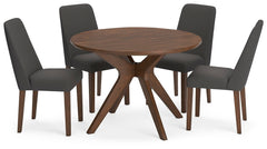 Lyncott Dining Table & 2 Chairs Brown