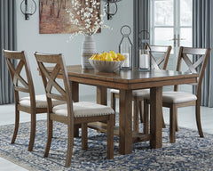 Moriville Dining Table & 4 Chairs Beige