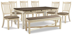 Bolanburg Dining Table, 6 Chairs, & Bench Two-tone