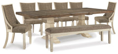 Bolanburg Dining Table, 6 Chairs & Bench Antique White