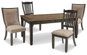 Tyler Creek Dining Table & 4 Chairs Black/Grayish Brown