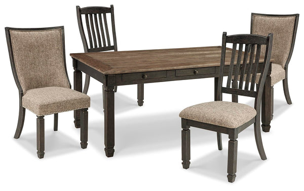 Tyler Creek Dining Table & 4 Chairs Black/Grayish Brown