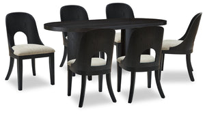 Rowanbeck Dining Table & 6 Chairs Black