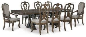 Maylee Dining Table & 8 Chairs Dark Brown