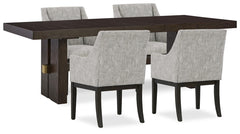 Burkhaus Dining Table & 4 Chairs Dark Brown