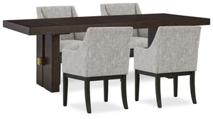 Burkhaus Dining Table & 4 Chairs Dark Brown
