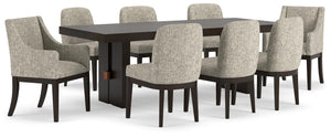 Burkhaus Dining Table & 8 Chairs Dark Brown