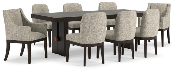 Burkhaus Dining Table & 8 Chairs Dark Brown