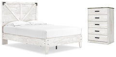 Shawburn Full Panel Bed with Chest White/Brown