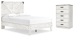 Shawburn Full Panel Bed with Chest White/Brown