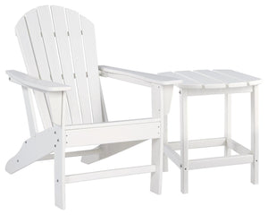 Sundown Treasure Outdoor Adirondack Chair with End Table White