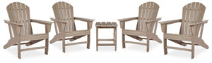 Sundown Treasure 4 Adirondack Chairs & Outdoor End Table Driftwood