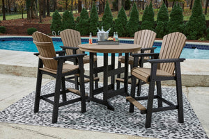 Fairen Trail Outdoor Counter-Height Dining Table with 2 Barstools Black/Driftwood
