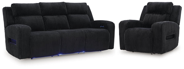 Forest Lake P2 Power Reclining Zero Gravity Sofa & Power Recliner Black