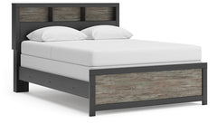 Broachmyn Queen Bookcase Panel Bed Black/Gray
