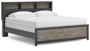 Broachmyn King Bookcase Panel Bed Black/Gray