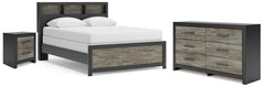 Broachmyn Queen Bookcase Panel Bed, Dresser & Nightstand