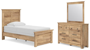 Makidern Twin Panel Bed, Dresser & Mirror