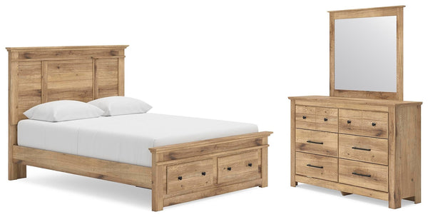 Makidern Queen Panel Storage Bed, Dresser & Mirror