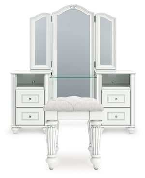 Kozlani Vanity, Mirror & Stool